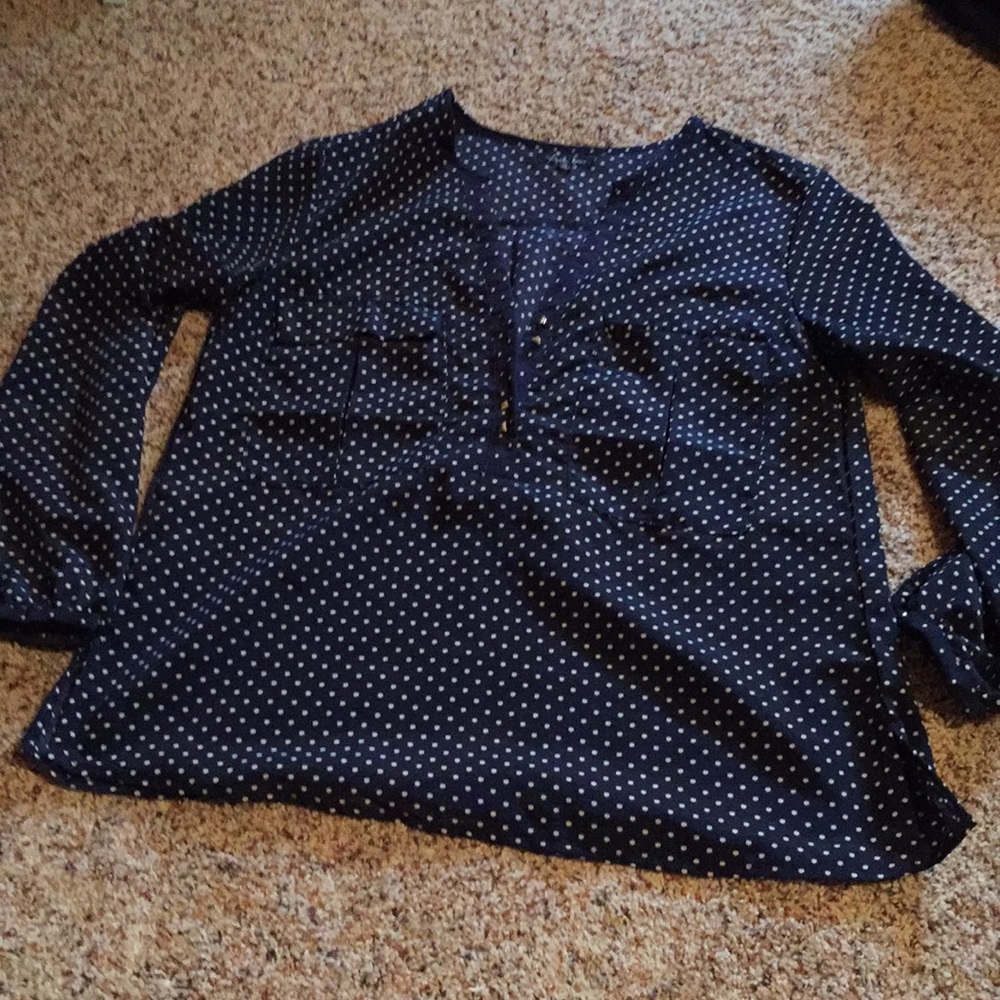 Navy Blue Silky Top M